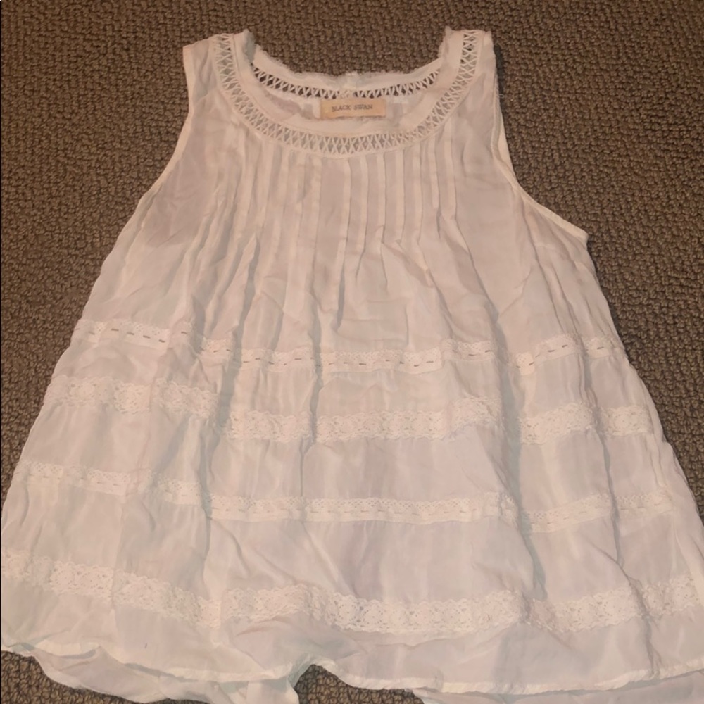 Open back white tank